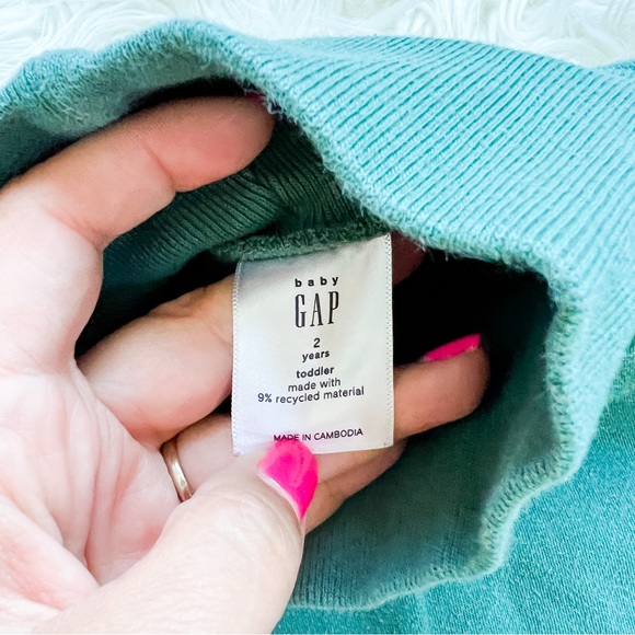 Baby Gap | Green Bubble Sleeve Turtleneck Sweatshirt - Picture 3 of 5